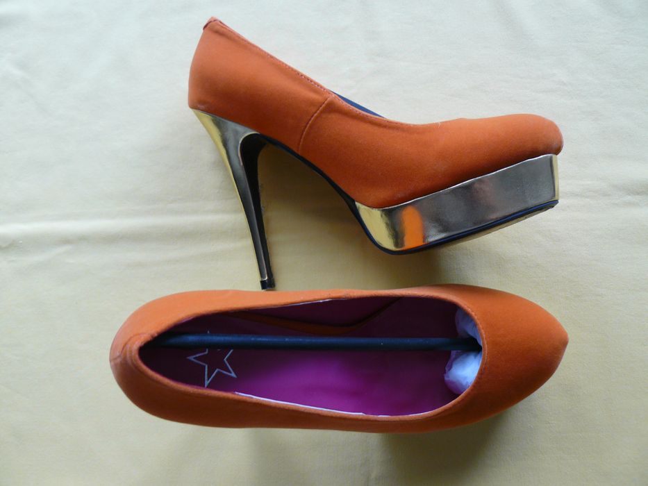 Pantofi Dama HEELS & PUMPS Model Edita, Cu Toc Inalt,Culoare Orange,40