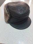 Шапка кожаная с мехом