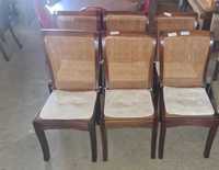 Дървени столове с ратанова седалка и облегалка внос от Европа