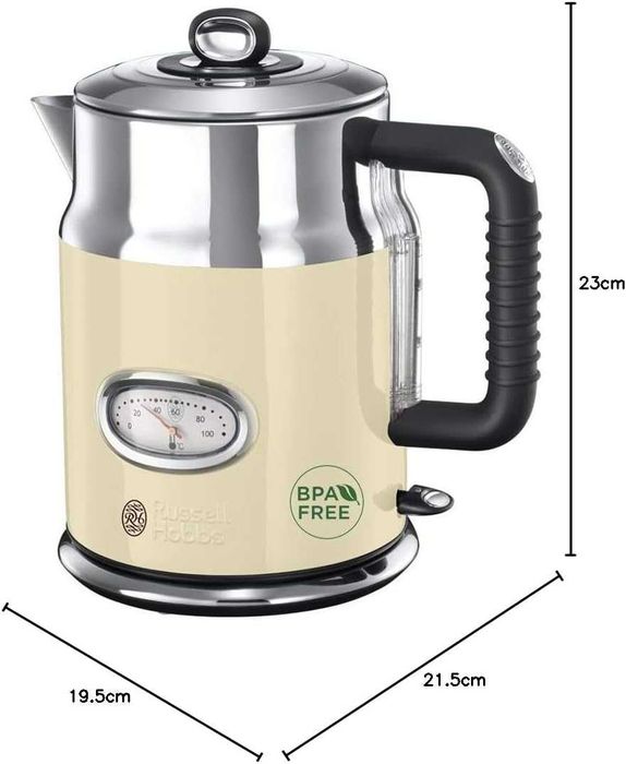 Електрическа кана Russell Hobbs Retro полирана неръждаем стомана 2400W