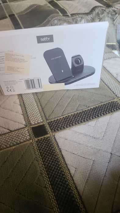 Stație de încărcare wireless 3-în-1 Setty – Telefon, Ceas, Căști – Nou