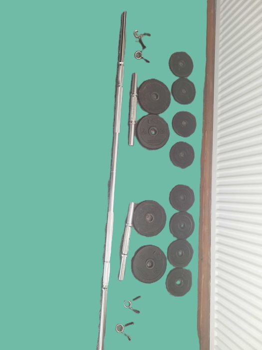 set bodybuilding gantere+ haltera