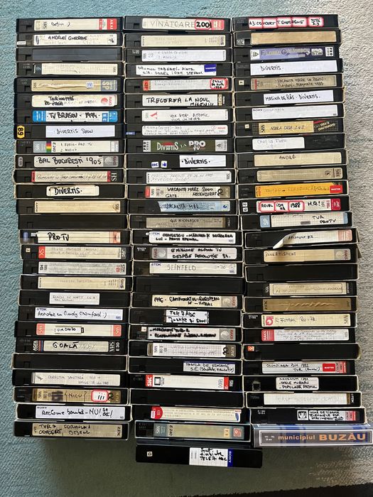 Casete video VHS Romanesti inregistrate la TV