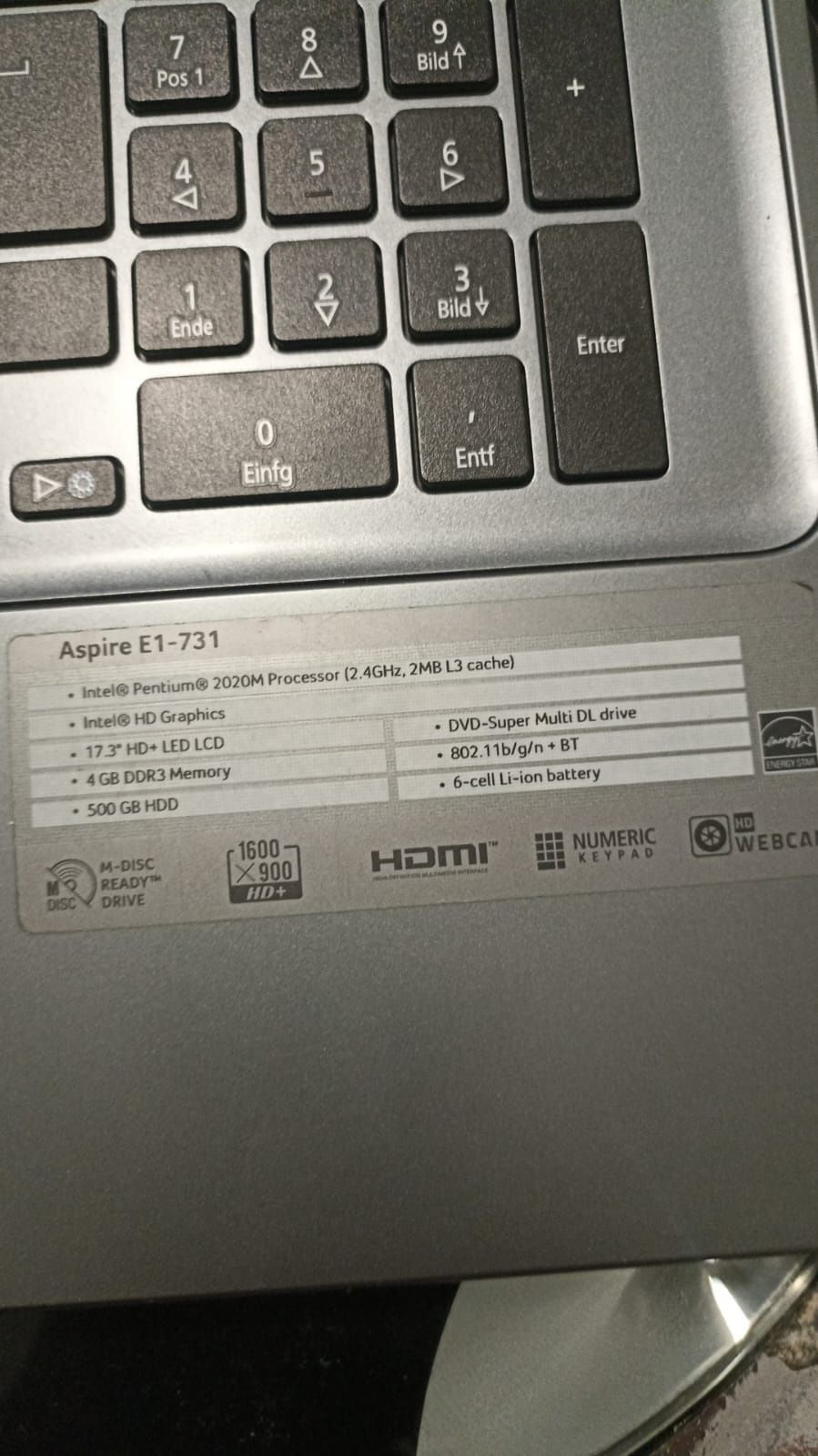 Laptop Acer Aspire E1-731