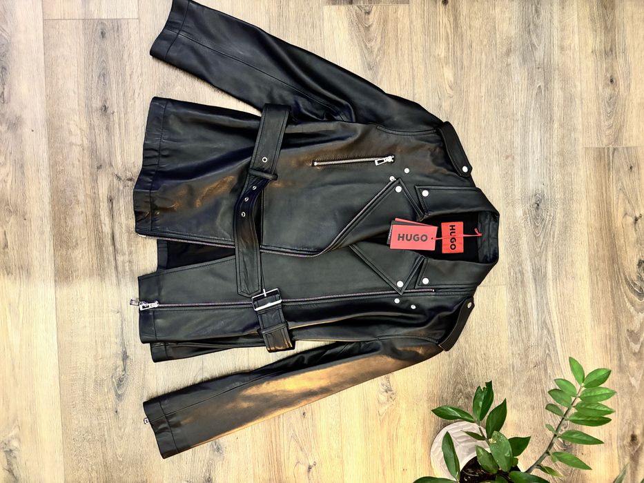 Geacă Piele Hugo Boss