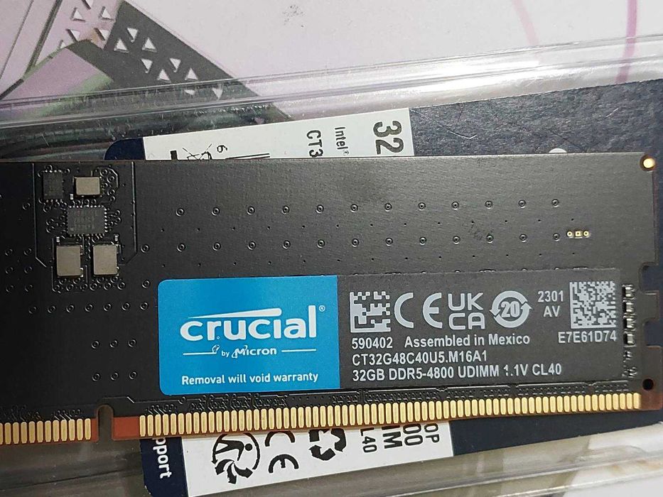 32GB DDR5 Crucial, 4800MT/s, CL40