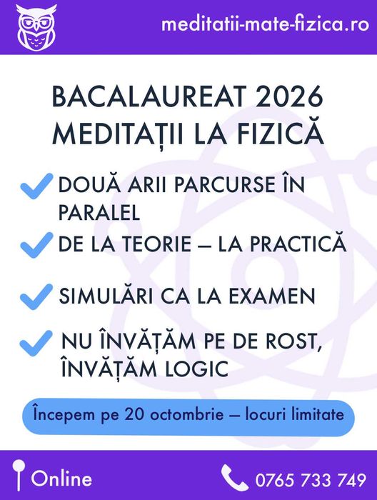 Meditații Bacalaureat Fizică 2026