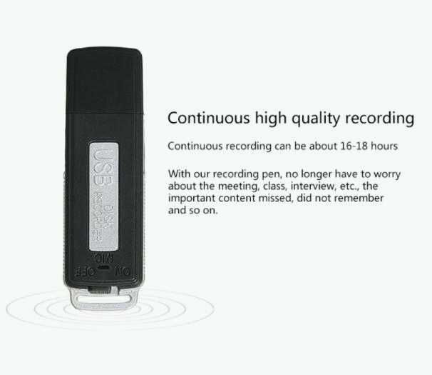 16GB Флашка Диктофон Гласова Активация USB Аудио Рекордер Подслушвател