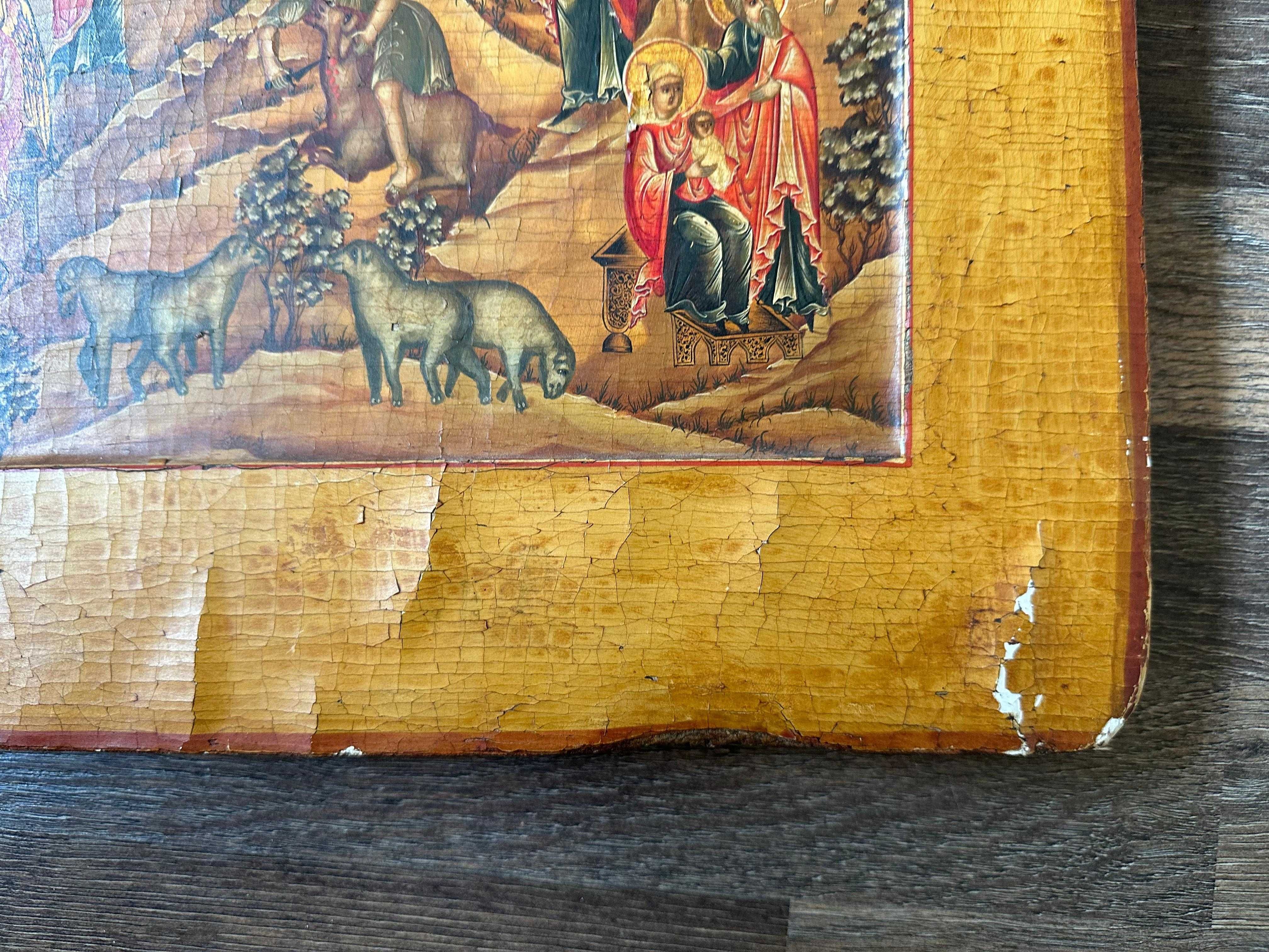 Icoană pe lemn „Sfânta Treime a Vechiului Testament”, șc. rusească,XIX