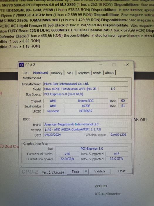 Pc Gaming RTX 5070 ryzen 7 7800x3d sau schimb cu laptop gaming .