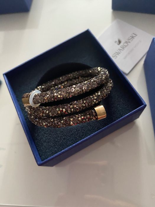 Браслет от Swarovski, в розовом и темно-коричневом цвете, цена за 1 шт