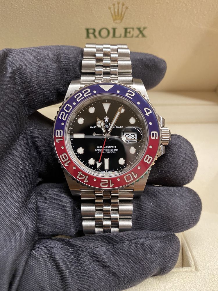 Часовник Rolex GMT Master ll Pepsi Jubilee Stainless Steel