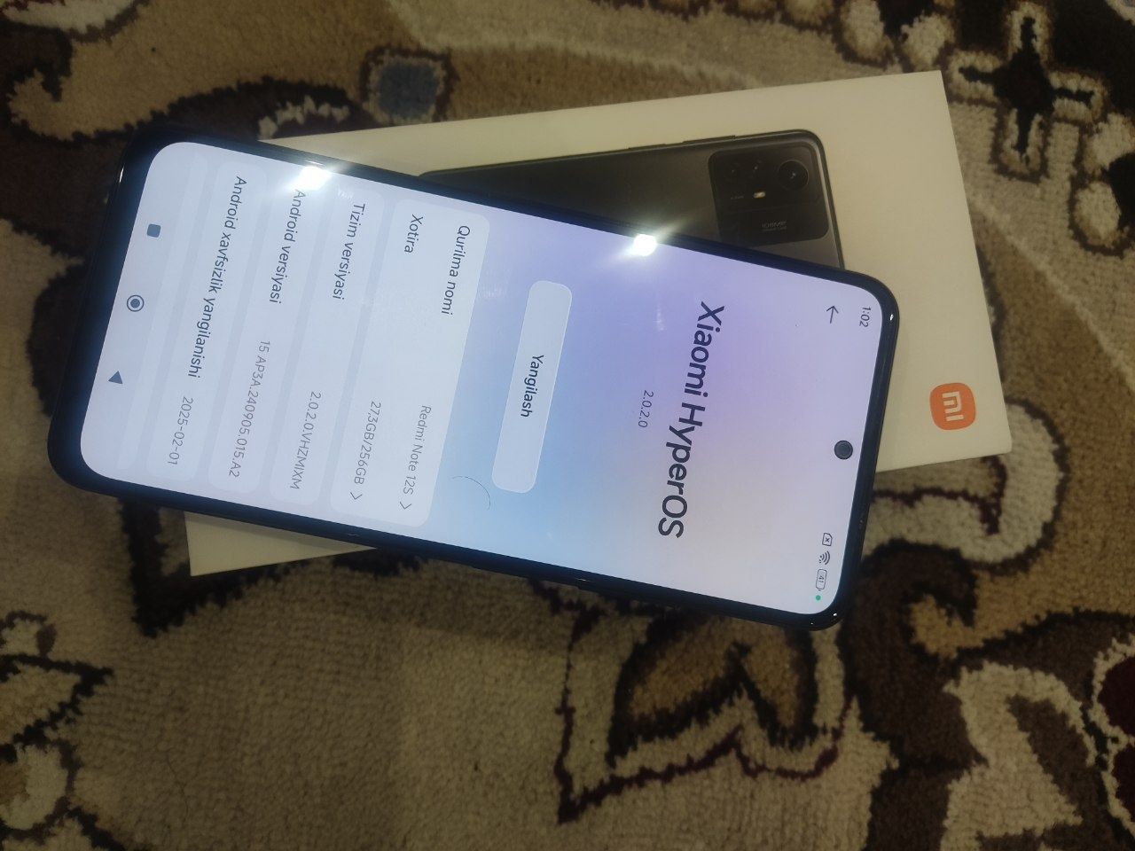 Xiaomi note 12 s 8/256 karobka dokument
