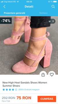 Sandale roz prăfuit