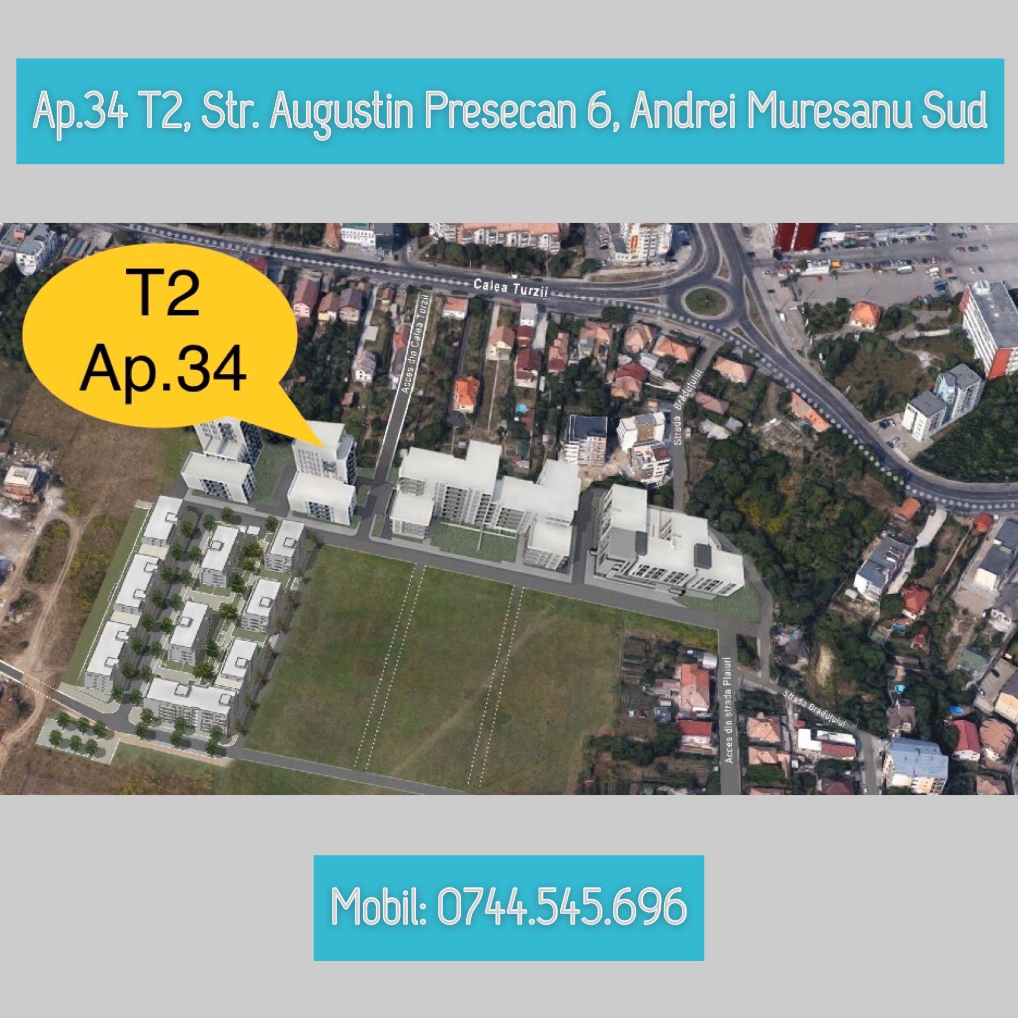Chirie apartament cu 2 camere complet utilat - Andrei Muresanu Sud