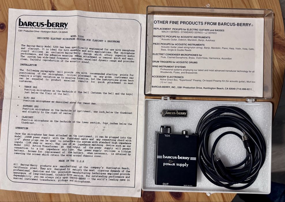 Микрофон за саксофон, кларинет, хармоника Barcus-Berry 5200