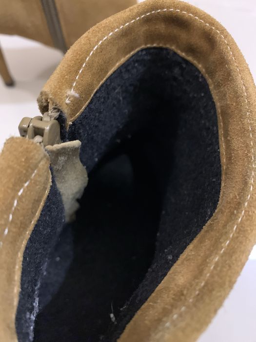 Botine cu toc piele naturala intoarsa 37