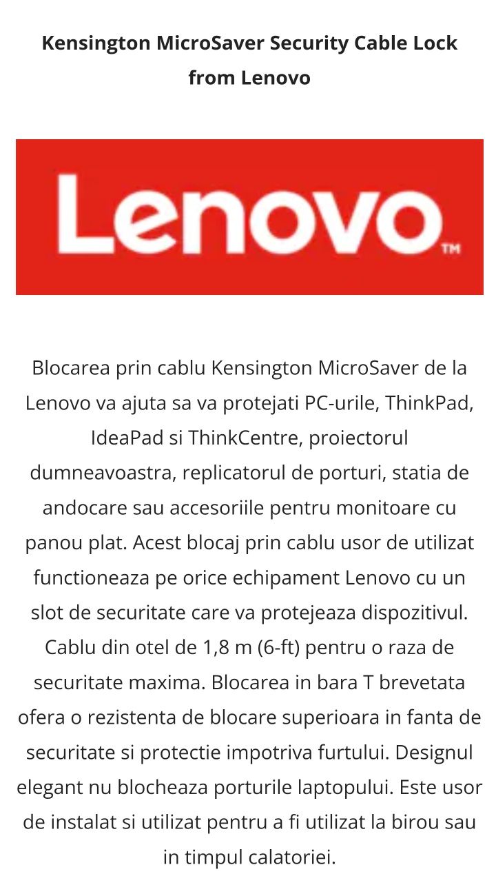 Kensington MicroSaver - Cablu securizare Ehipamente IT