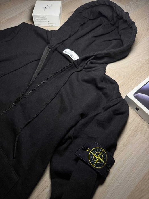 ПРОМОЦИЯ Мъжки Черен и Сив Суичър Stone Island Зип Худи Стоун Айлънд