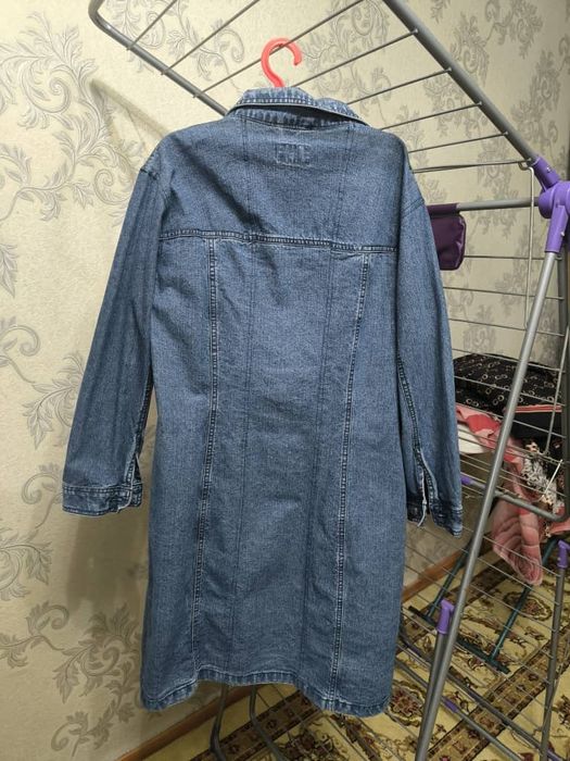 Джинсовая куртка длинная