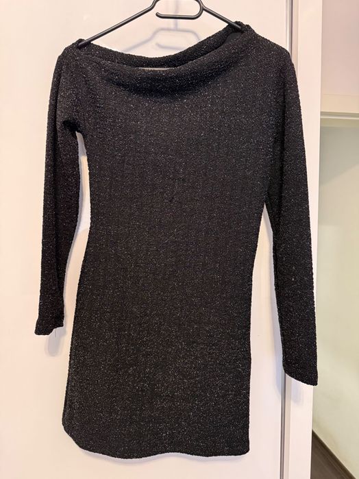 Блестяща черна парти рокля Zara