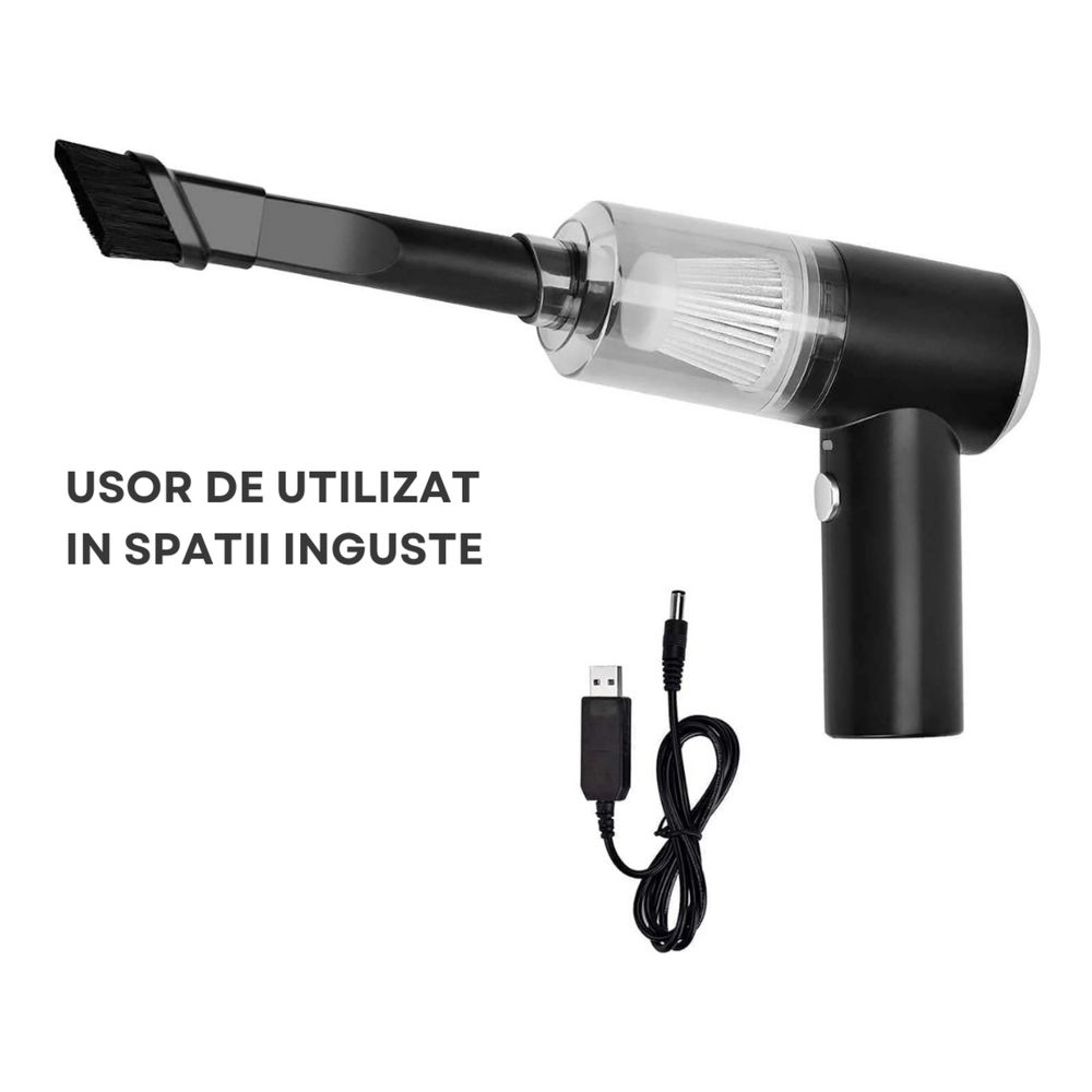 Aspirator auto portabil, 2 in 1, fara fir, acumulator 2000mAh