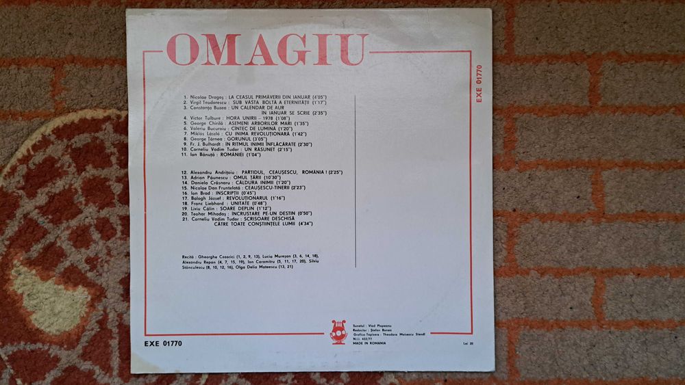 Nicolae Ceausescu disc vinil