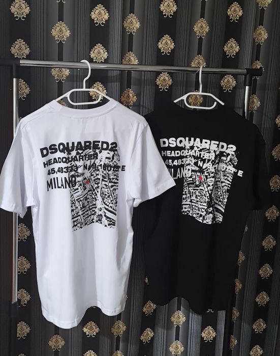 Tricou dsquared2  alb negru milano