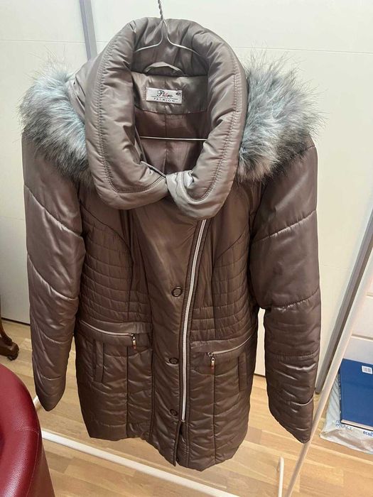 Geacă maro de iarnă damă Pióro Fashion