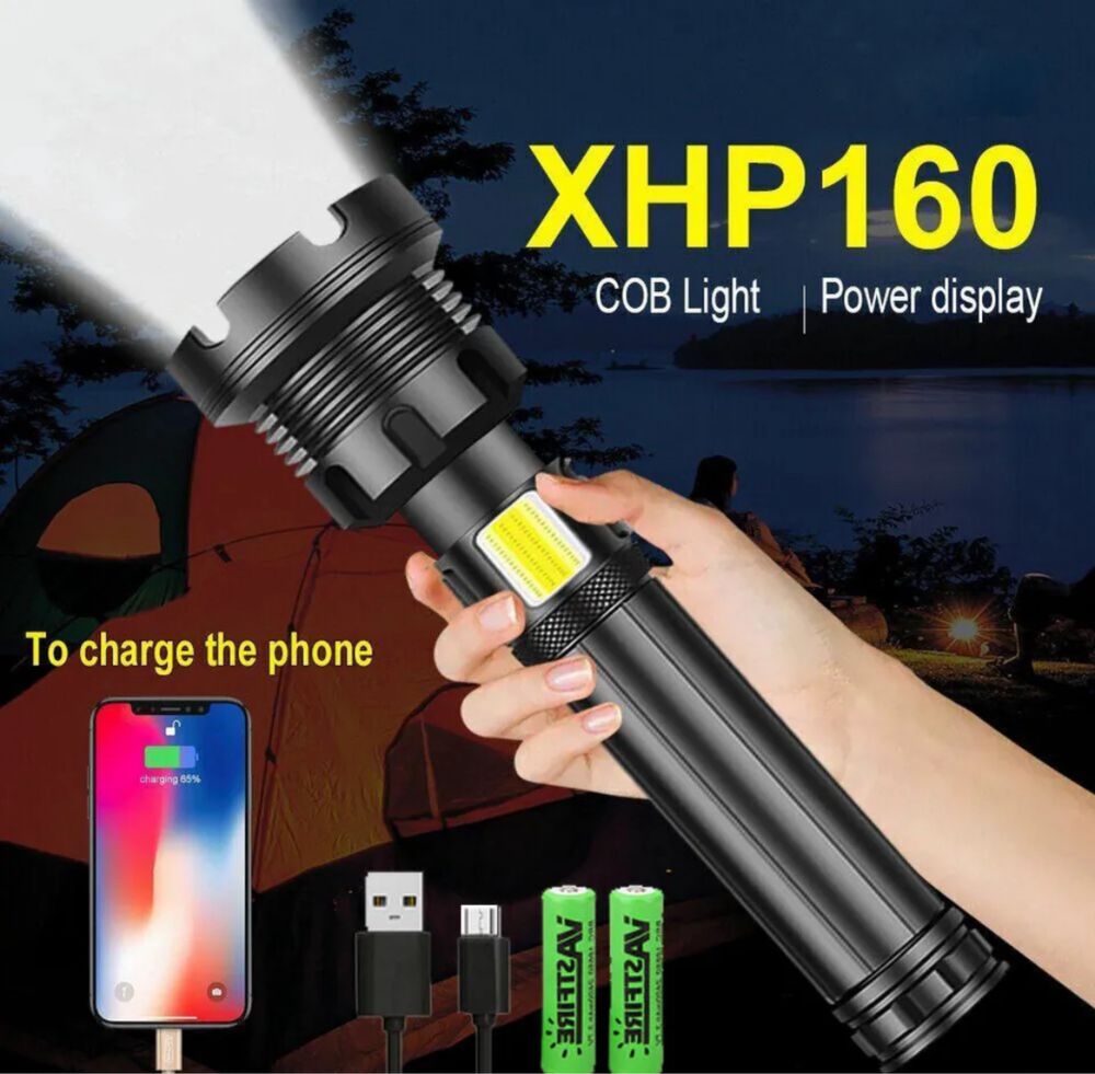 Фенер XHP160 Most Powerful 990000LM LED Zoom USB Rechargeable Torch