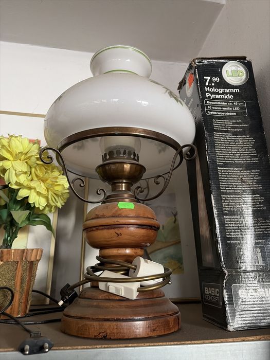 Veioze din bronz si lemn