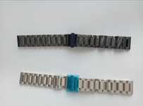 curea ceas metalica 18mm 18 zale pline argintie argintiu negru neagra