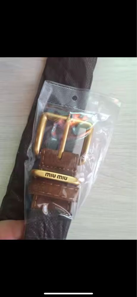 Дамски колан кафяв цвят  miu miu