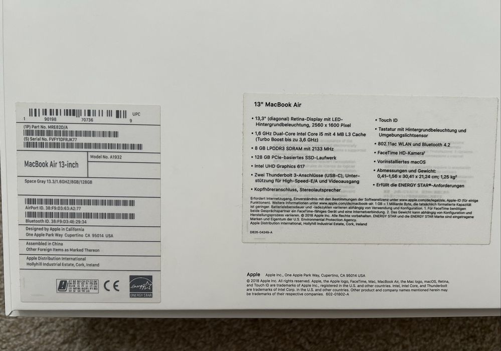 MacBook Air 13" Retina (2018) – като нов
