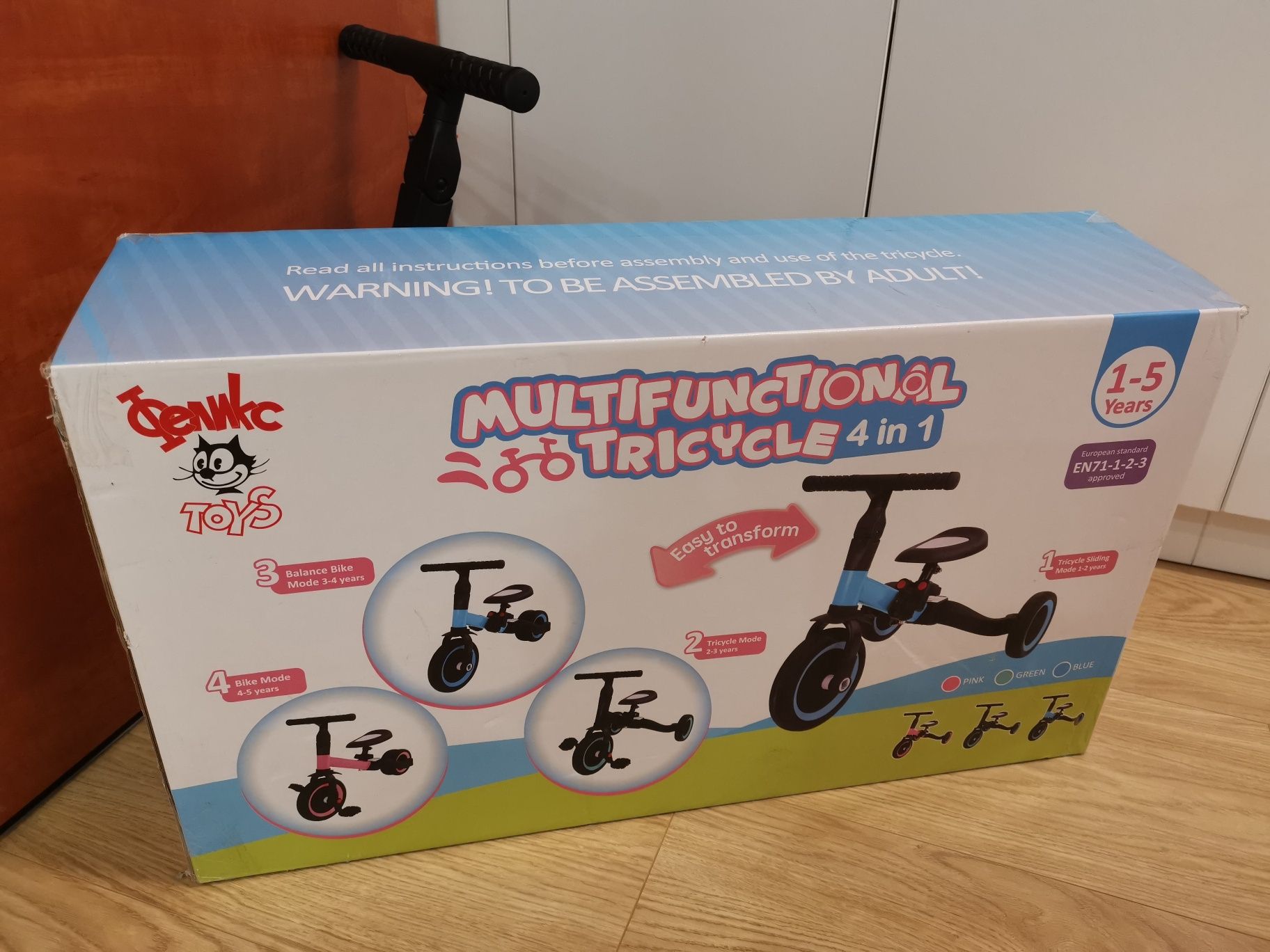 Колело, триколка 4в1, Феликс toys, розов цвят
