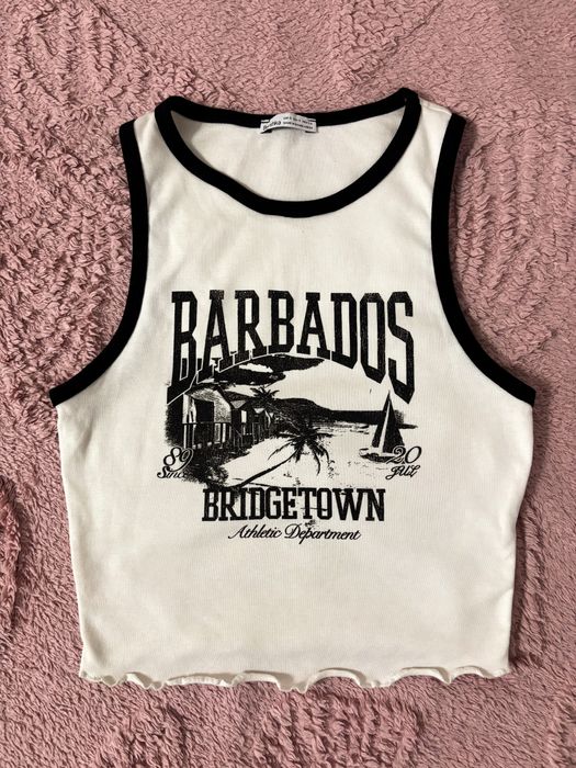 Укороченная майка Bershka | Белая, размер S | Почти новая