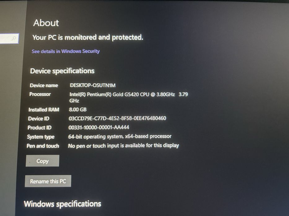 Calculator/PC GTX 1050, Intel Pentium, 8GB DDR4, SSD 240GB, Windows 10