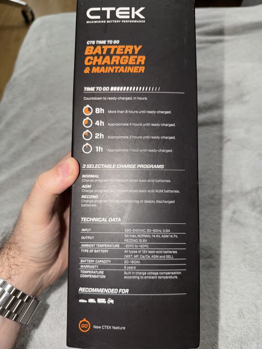 Redresor Baterie Auto AGM Normala CTEK CT5 Time TO GO, 12V 5A