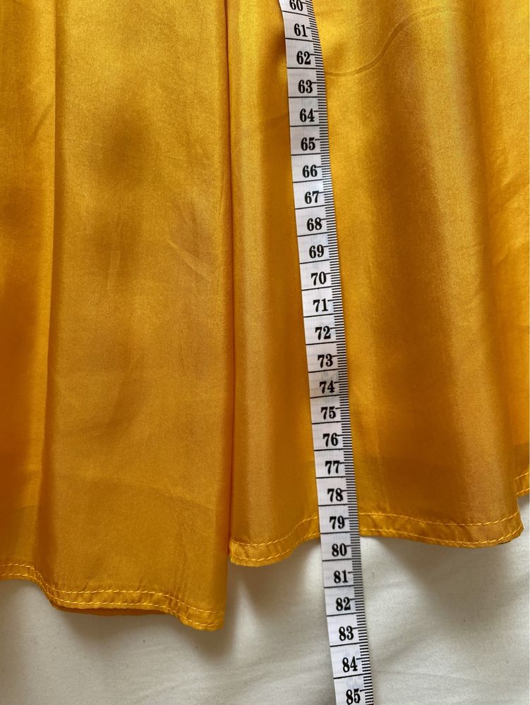 Fustă lungă midi/ maxi, amplă, din mătase, cu buzunare, S-M 36-38