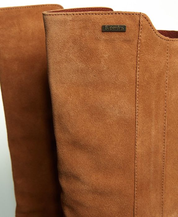 Нови Superdry Женски Дамски Високи Кожени Ботуши 36