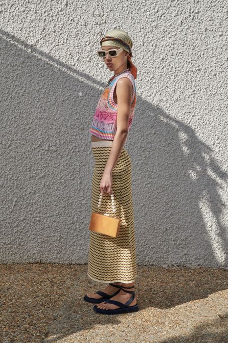 Fusta midi tricot Zara