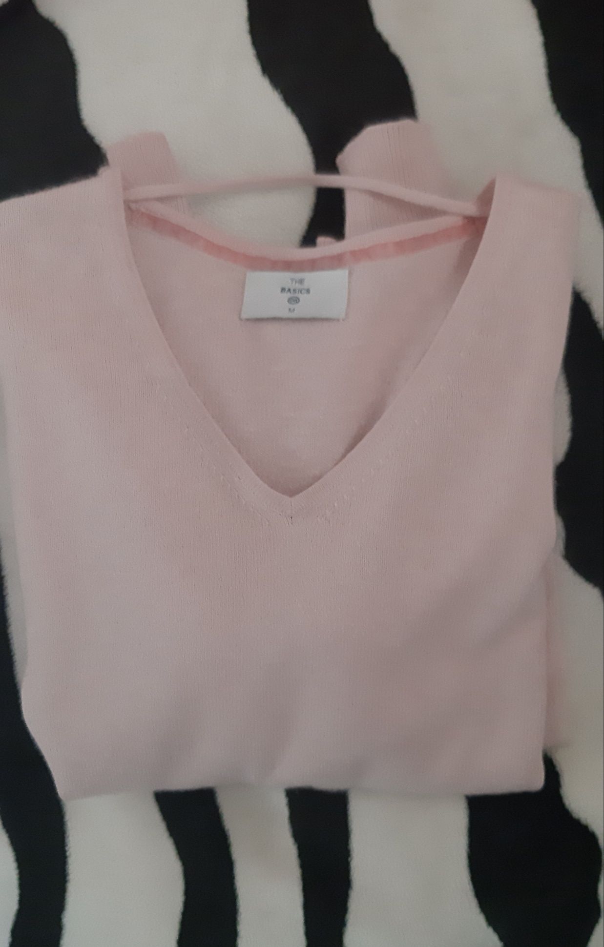 Pulover casmir si matase,roz pudra M