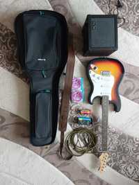 Chitara electrica+Amplificator Harley Benton+husa si accesorii