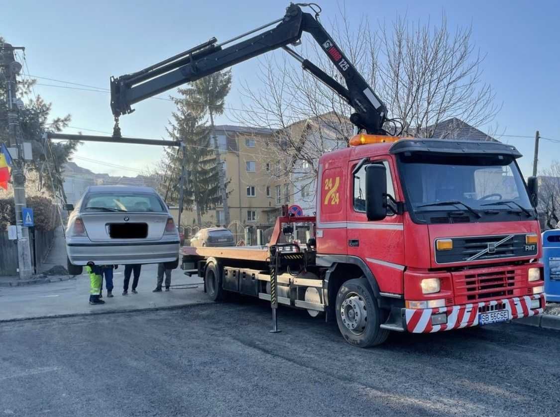 Tractari auto Sibiu Ridicari auto cu macara Tractari camioane Sibiu