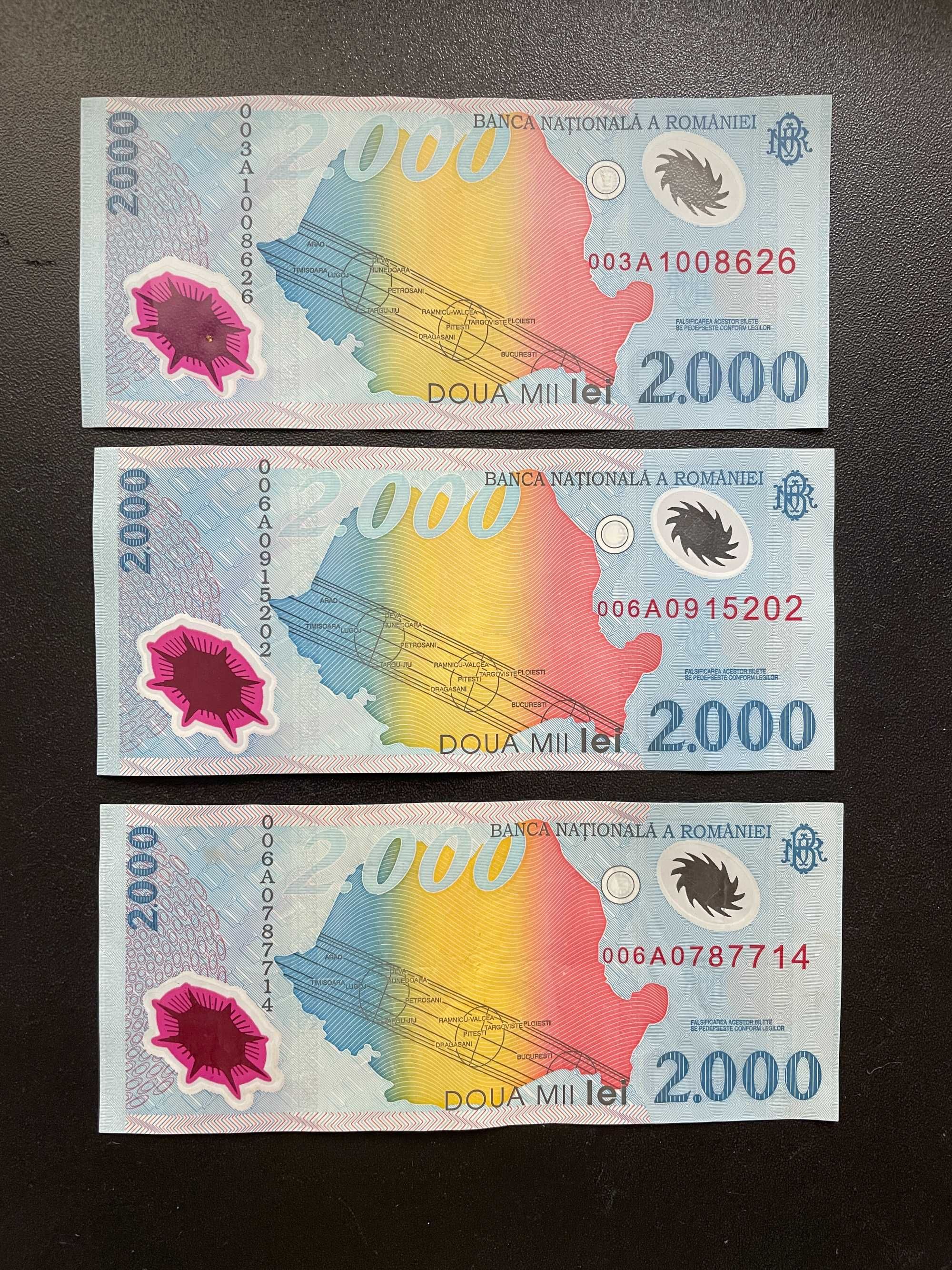 Bancnote 2000 de lei Eclipsa 1999
