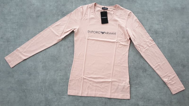 ПРОМО Emporio Armani-S Дамска розова оригинална блузка с дълъг ръкав