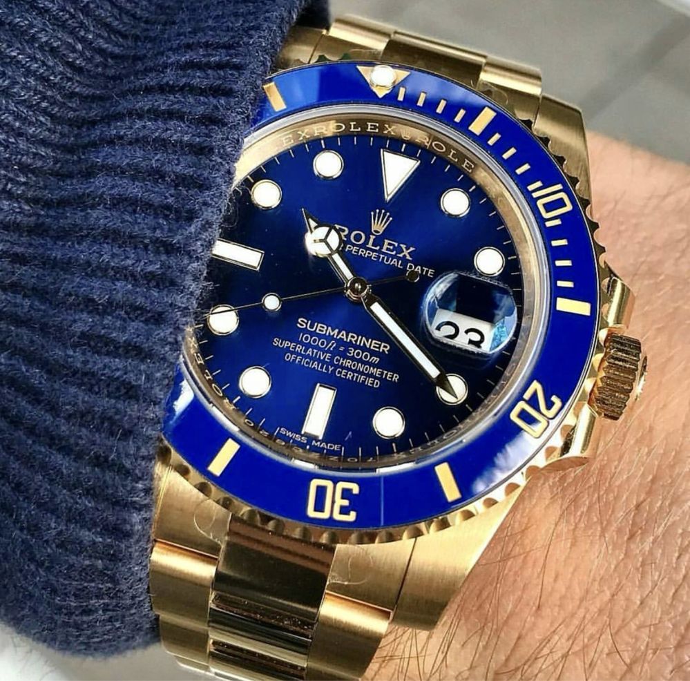 Rolex Submariner Date Gold Blue Dial Ref:126618LB