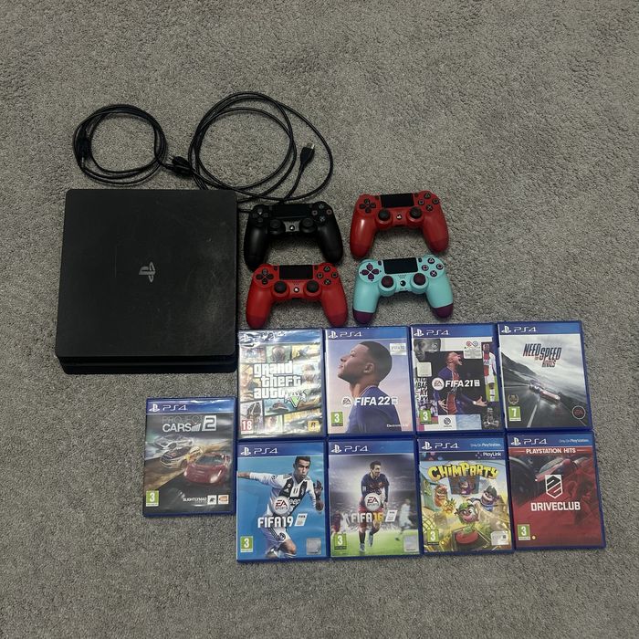 Ps4 slim + 10 jocuri