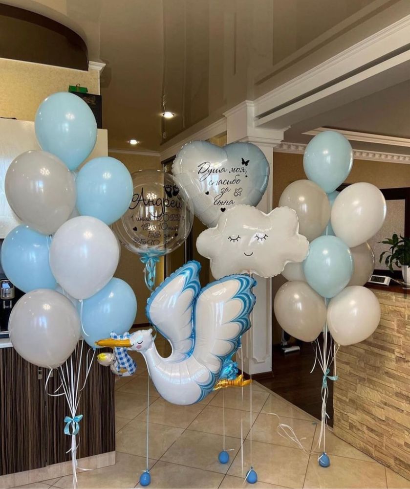 Шары на выписку день рождения Гелиевые шары Астана Шарики