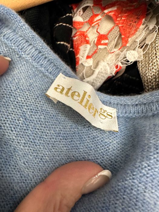 ATELIER размер XL дамски кашмирен пуловер 100% КАШМИР син